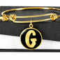 Initial G v2b - 18k Gold Finished Bangle Bracelet