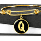 Initial Q v2b - 18k Gold Finished Bangle Bracelet