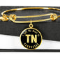 Heart In Tennessee v02 - 18k Gold Finished Bangle Bracelet