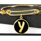 Initial Y v2b - 18k Gold Finished Bangle Bracelet