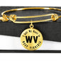 Heart In West Virginia v01 - 18k Gold Finished Bangle Bracelet