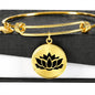 Lotus Flower - 18k Gold Finished Bangle Bracelet