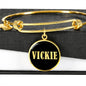 Vickie v02 - 18k Gold Finished Bangle Bracelet