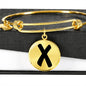 Initial X v1b - 18k Gold Finished Bangle Bracelet