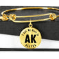 Heart In Alaska v01 - 18k Gold Finished Bangle Bracelet