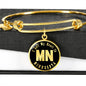 Heart In Minnesota v02 - 18k Gold Finished Bangle Bracelet