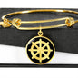 Dharma Wheel v2 - 18k Gold Finished Bangle Bracelet