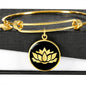 Lotus Flower v2 - 18k Gold Finished Bangle Bracelet