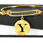 Initial Y v1a - 18k Gold Finished Bangle Bracelet