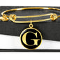 Initial G v2a - 18k Gold Finished Bangle Bracelet