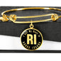 Heart In Rhode Island v02 - 18k Gold Finished Bangle Bracelet