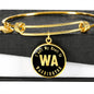 Heart In Washington v02 - 18k Gold Finished Bangle Bracelet