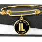 Heart In Illinois v02 - 18k Gold Finished Bangle Bracelet