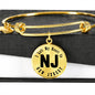 Heart In New Jersey v01 - 18k Gold Finished Bangle Bracelet