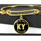 Heart In Kentucky v02 - 18k Gold Finished Bangle Bracelet
