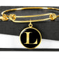 Initial L v2a - 18k Gold Finished Bangle Bracelet