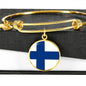Finnish Flag - 18k Gold Finished Bangle Bracelet