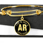 Heart In Arkansas v02 - 18k Gold Finished Bangle Bracelet