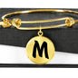 Initial M v1b - 18k Gold Finished Bangle Bracelet