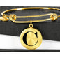 Initial C v1a - 18k Gold Finished Bangle Bracelet