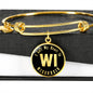 Heart In Wisconsin v02 - 18k Gold Finished Bangle Bracelet