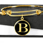 Initial B v2a - 18k Gold Finished Bangle Bracelet