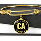 Heart In California v02 - 18k Gold Finished Bangle Bracelet