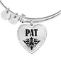 Pat v01 - Heart Pendant Bangle Bracelet