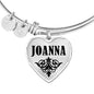 Joanna v01 - Heart Pendant Bangle Bracelet