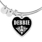 Debbie v02 - Heart Pendant Bangle Bracelet
