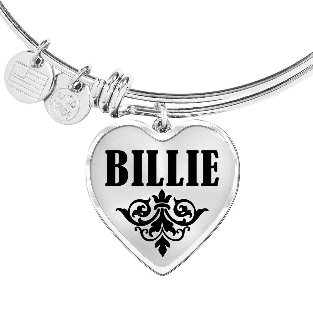 Billie v01 - Heart Pendant Bangle Bracelet