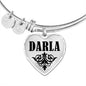 Darla  v01 - Heart Pendant Bangle Bracelet