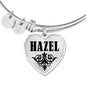 Hazel v01 - Heart Pendant Bangle Bracelet