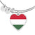 Hungarian Flag - Heart Pendant Bangle Bracelet