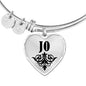 Jo v01 - Heart Pendant Bangle Bracelet