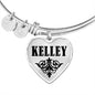 Kelley  v01 - Heart Pendant Bangle Bracelet