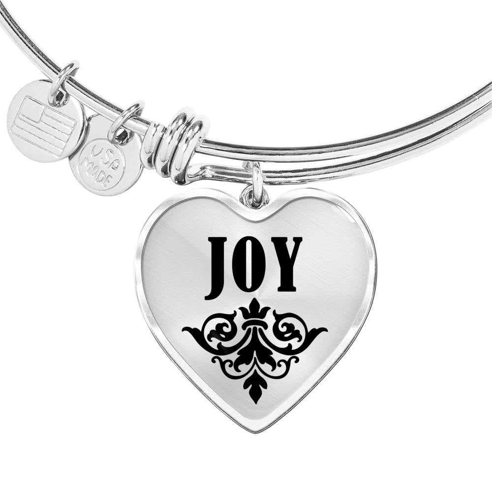 Joy v01 - Heart Pendant Bangle Bracelet