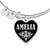 Amelia v01s - Heart Pendant Bangle Bracelet