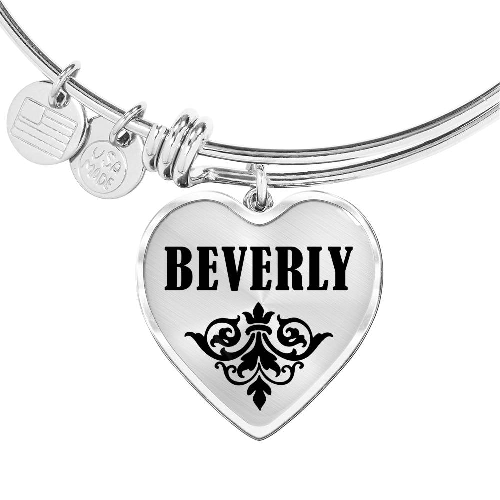 Beverly v01 - Heart Pendant Bangle Bracelet