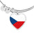Czech Flag - Heart Pendant Bangle Bracelet
