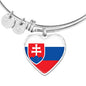 Slovak Flag - Heart Pendant Bangle Bracelet