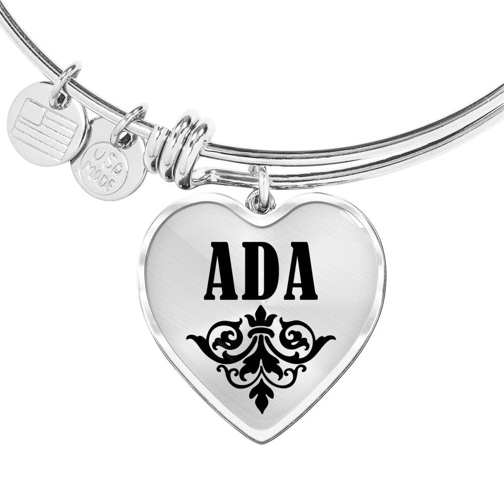 Ada v01 - Heart Pendant Bangle Bracelet