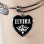 Elvira v02 - Heart Pendant Bangle Bracelet