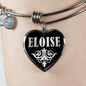 Eloise v02 - Heart Pendant Bangle Bracelet