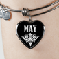 May v02 - Heart Pendant Bangle Bracelet