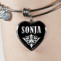 Sonja v02 - Heart Pendant Bangle Bracelet