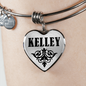 Kelley  v01 - Heart Pendant Bangle Bracelet