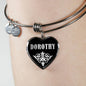 Dorothy v01s - Heart Pendant Bangle Bracelet
