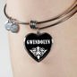 Gwendolyn v02 - Heart Pendant Bangle Bracelet