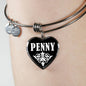 Penny v02 - Heart Pendant Bangle Bracelet